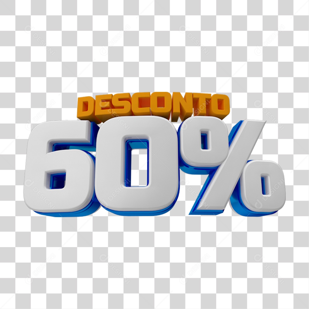 Selo 3D 60% de Desconto PNG Transparente