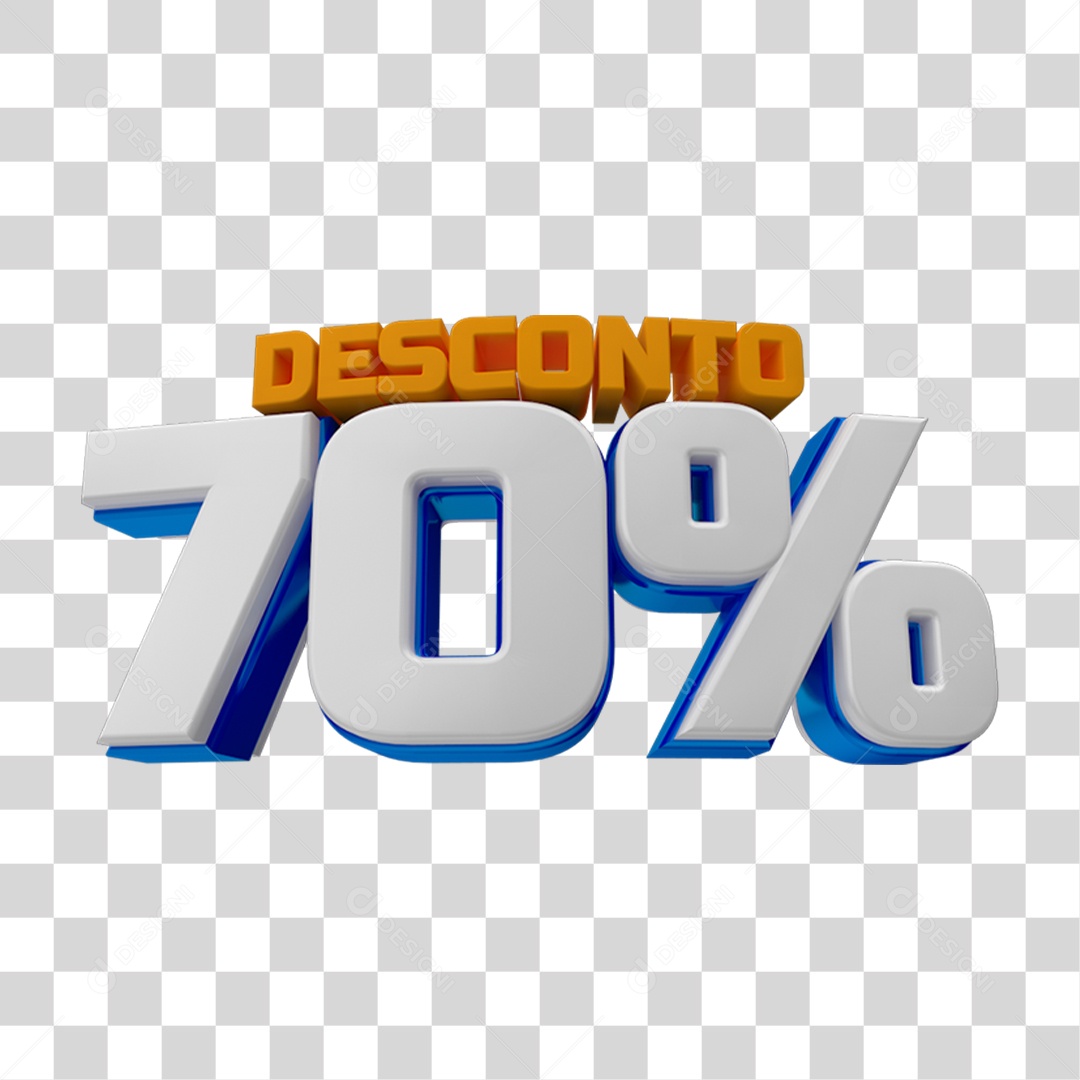 Selo 3D 70% de Desconto PNG Transparente