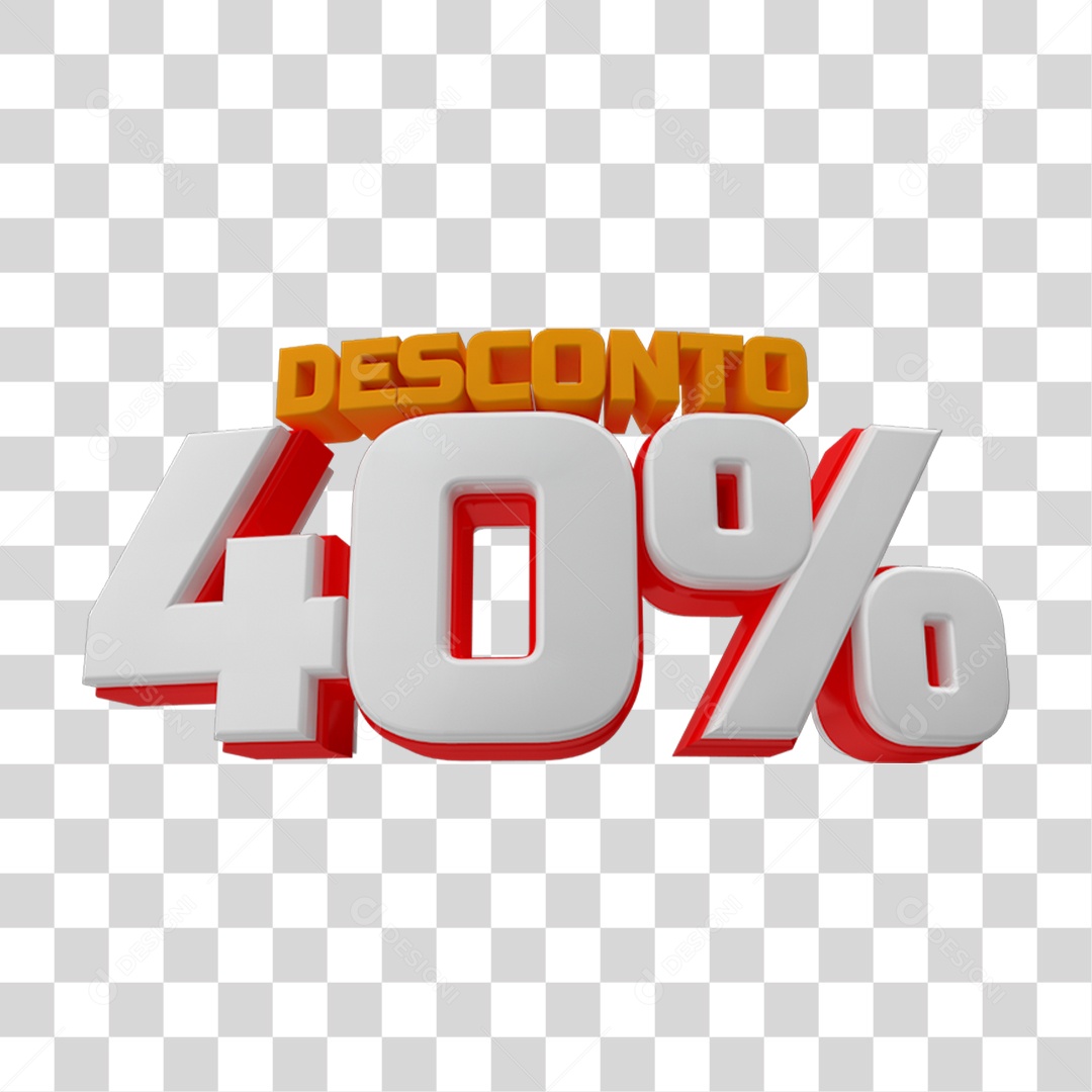 Selo 3D 40% de Desconto PNG Transparente