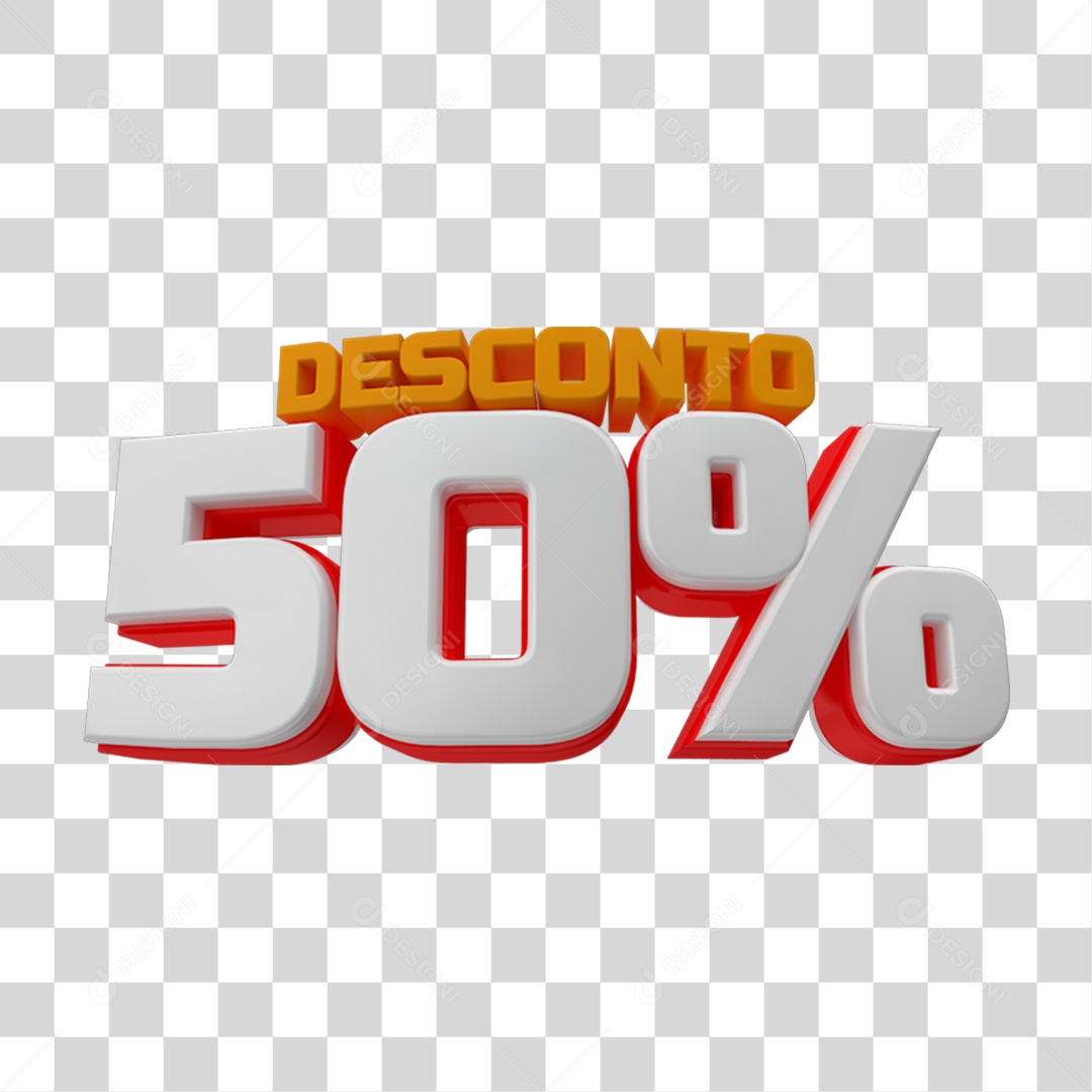 Selo 3D 50% de Desconto PNG Transparente