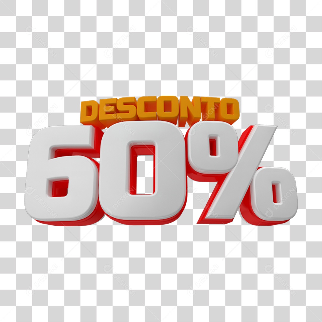 Selo 3D 60% de Desconto PNG Transparente