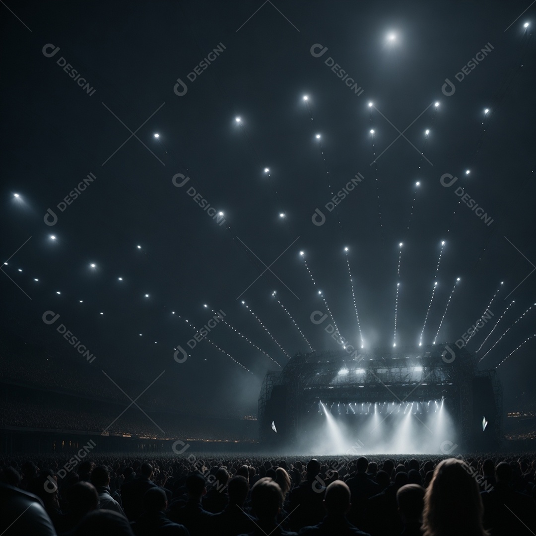 Uma multidão empolgada com grande show