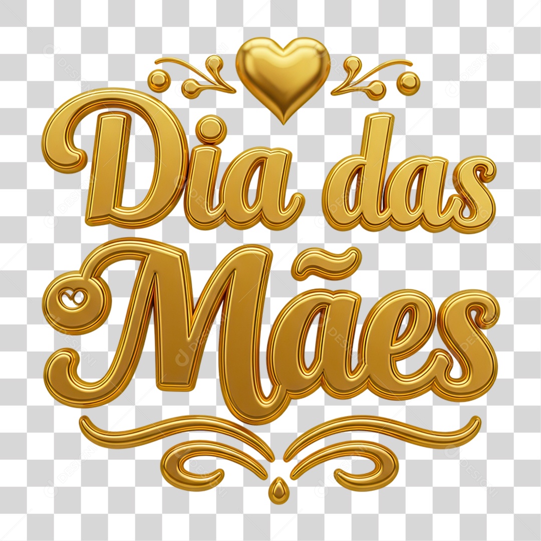 Selo 3D Dia das Mães PNG Transparente
