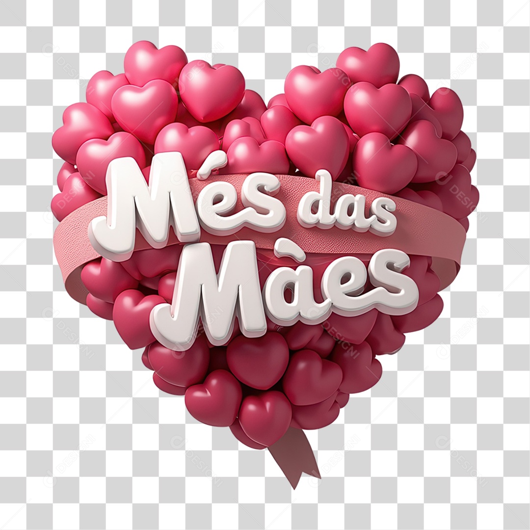 Selo 3D Mês das Mães PNG Transparente