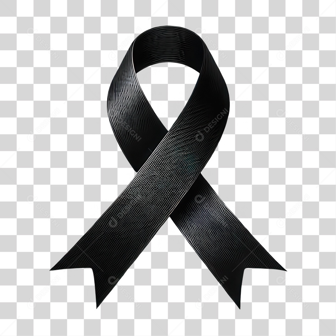 Laço Preto Luto PNG Transparente