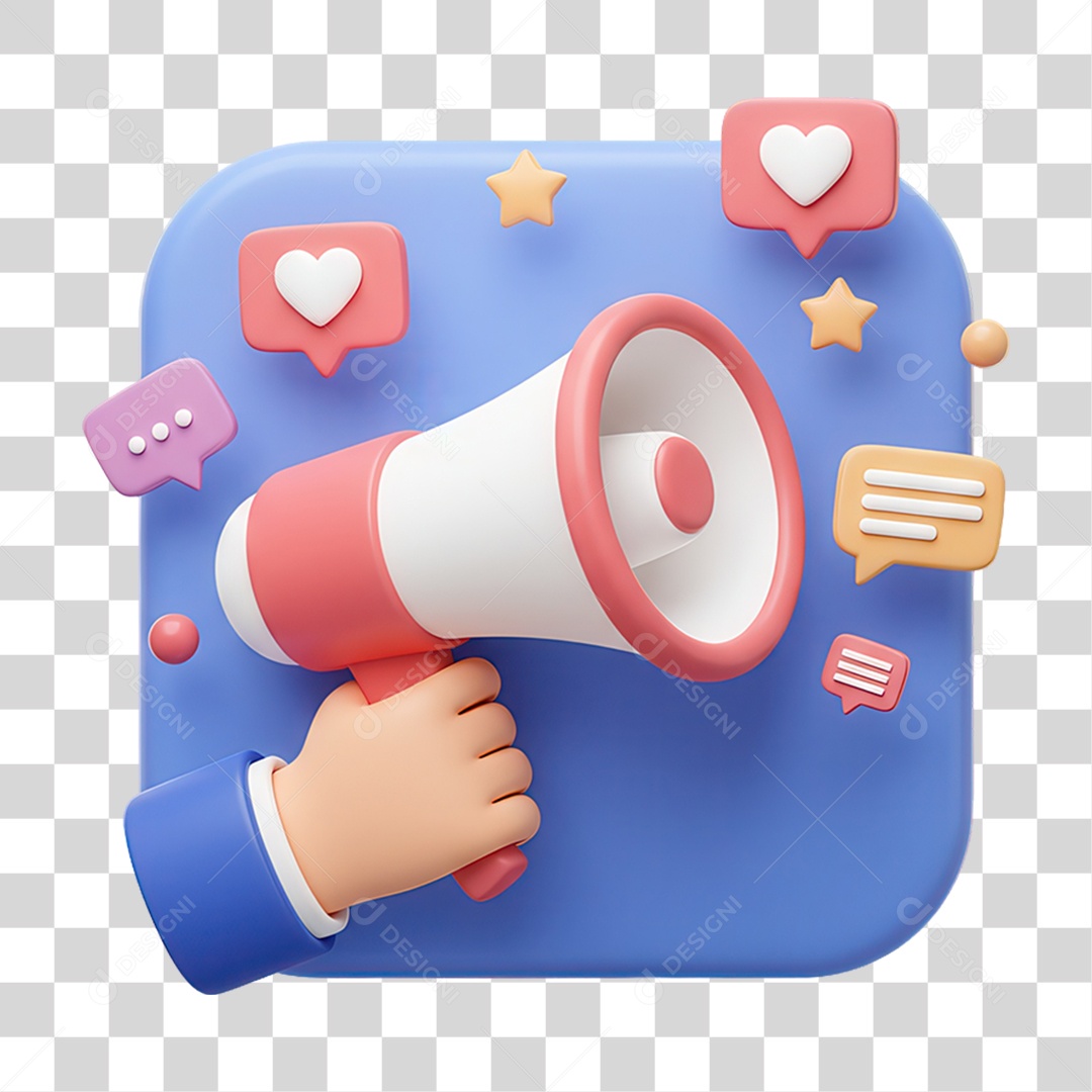 Megafone Notificações PNG Transparente