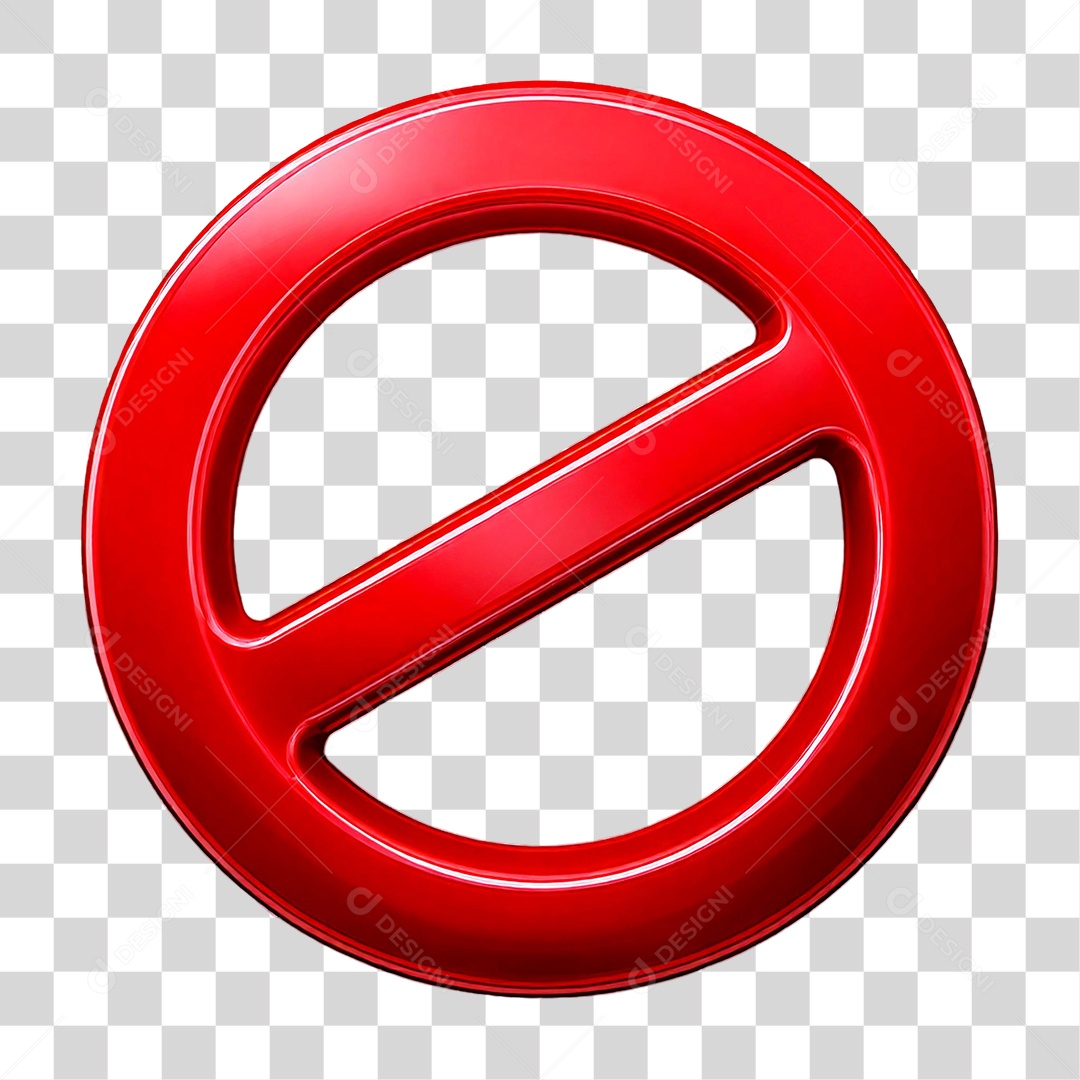 Elemento 3D Ícone Proibido PNG Transparente
