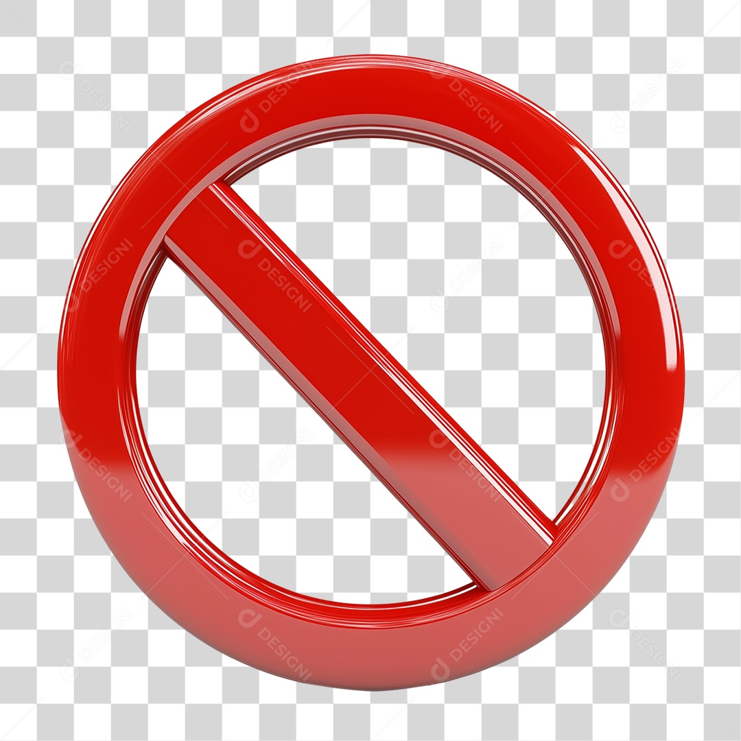 Elemento 3D Ícone Proibido PNG Transparente