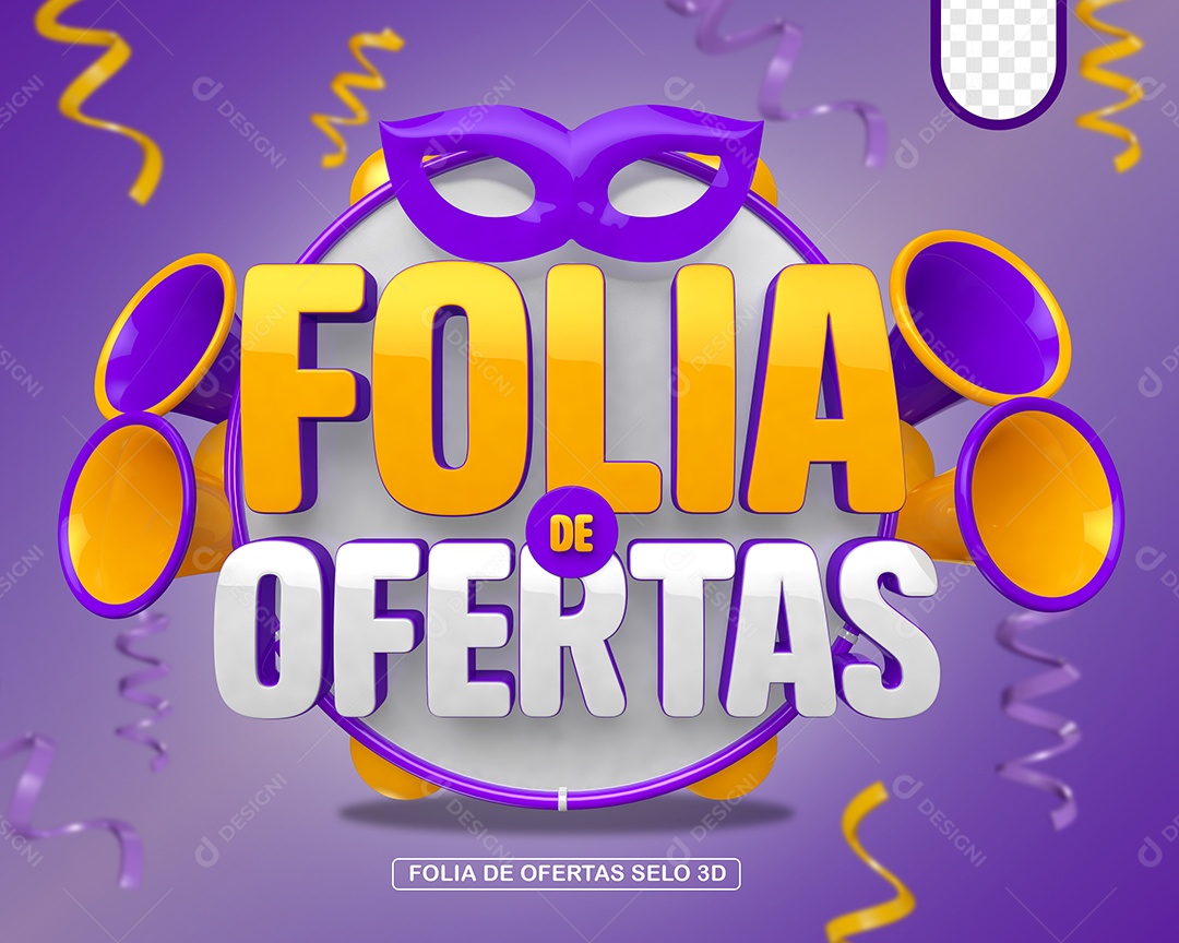 Selo 3D Folia de Ofertas Para Composição PSD
