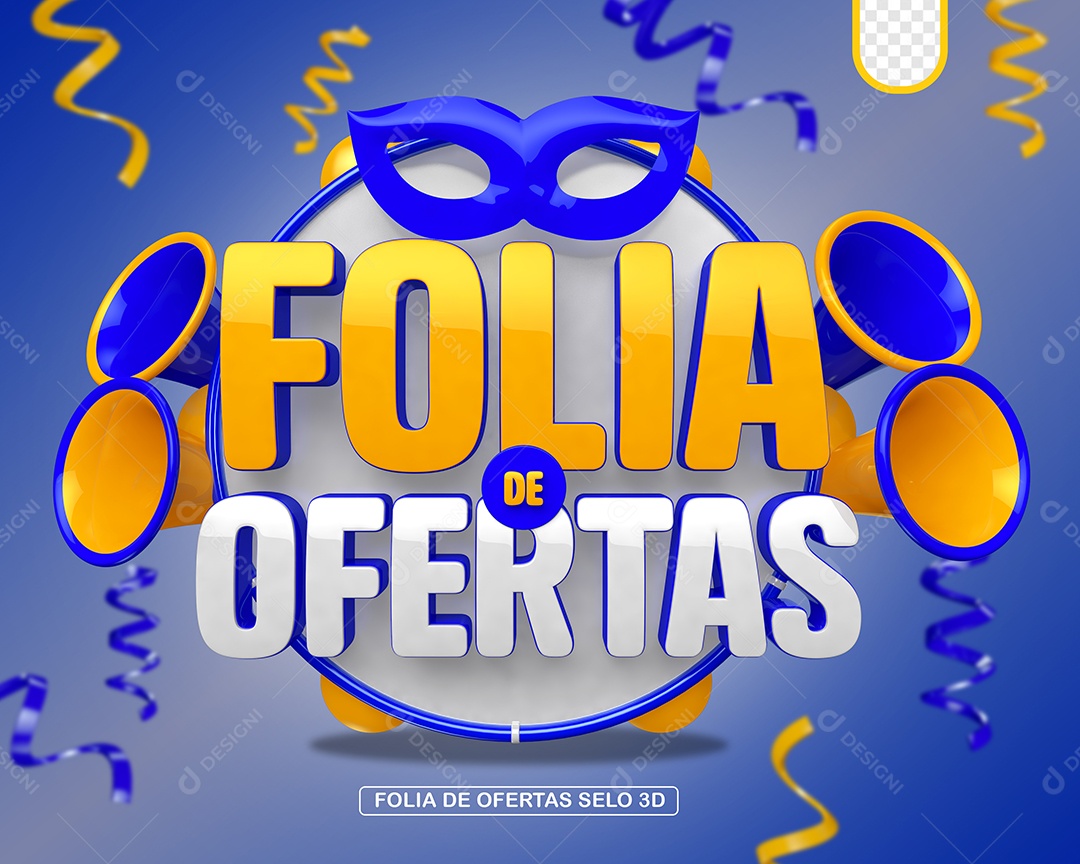 Selo 3D Folia de Ofertas Para Composição PSD