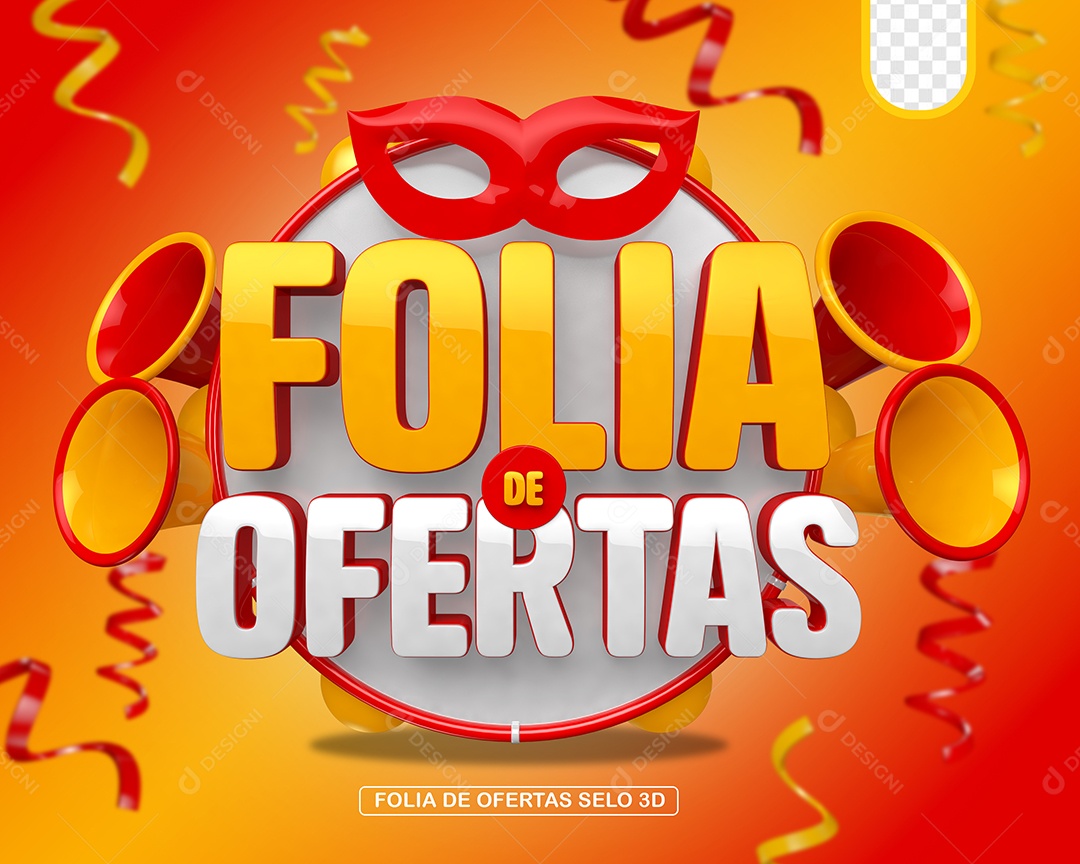 Selo 3D Folia de Ofertas Para Composição PSD