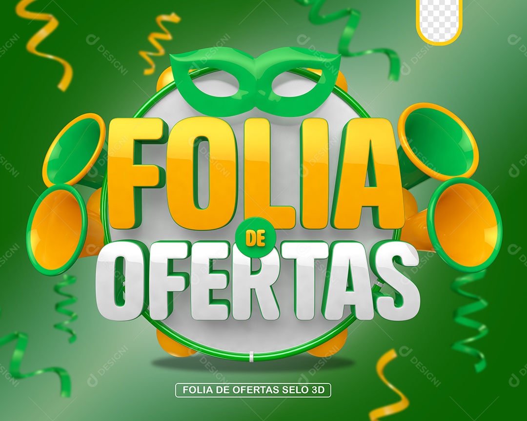 Selo 3D Folia de Ofertas Para Composição PSD