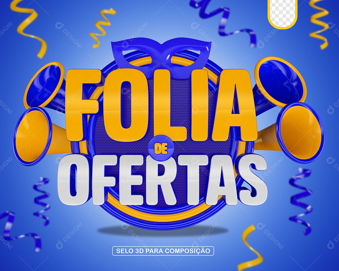 Selo 3D Folia de Ofertas Para Composição PSD
