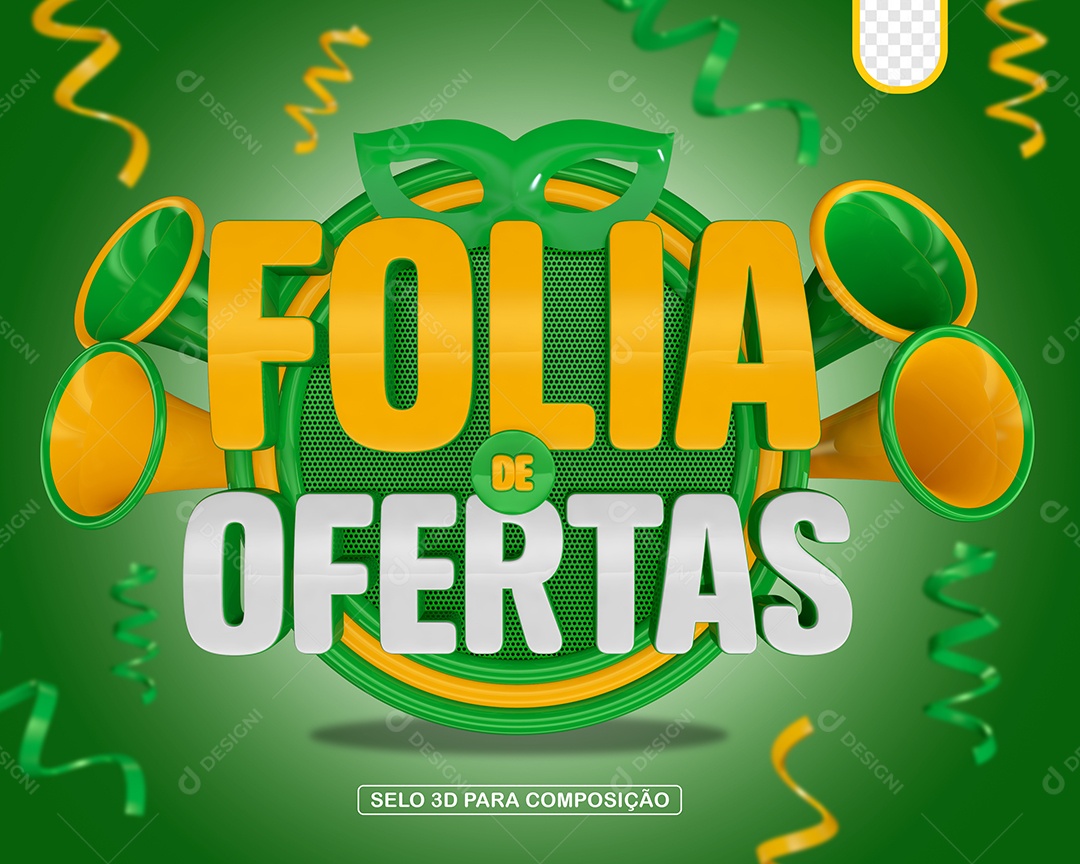 Selo 3D Folia de Ofertas Para Composição PSD