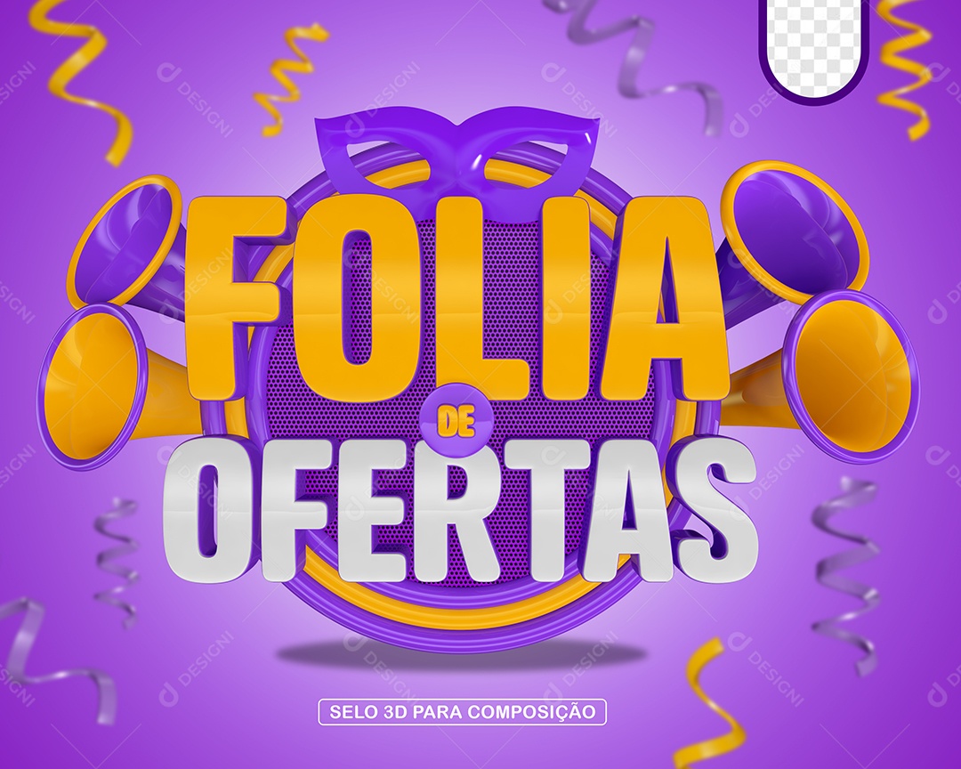 Selo 3D Folia de Ofertas Para Composição PSD