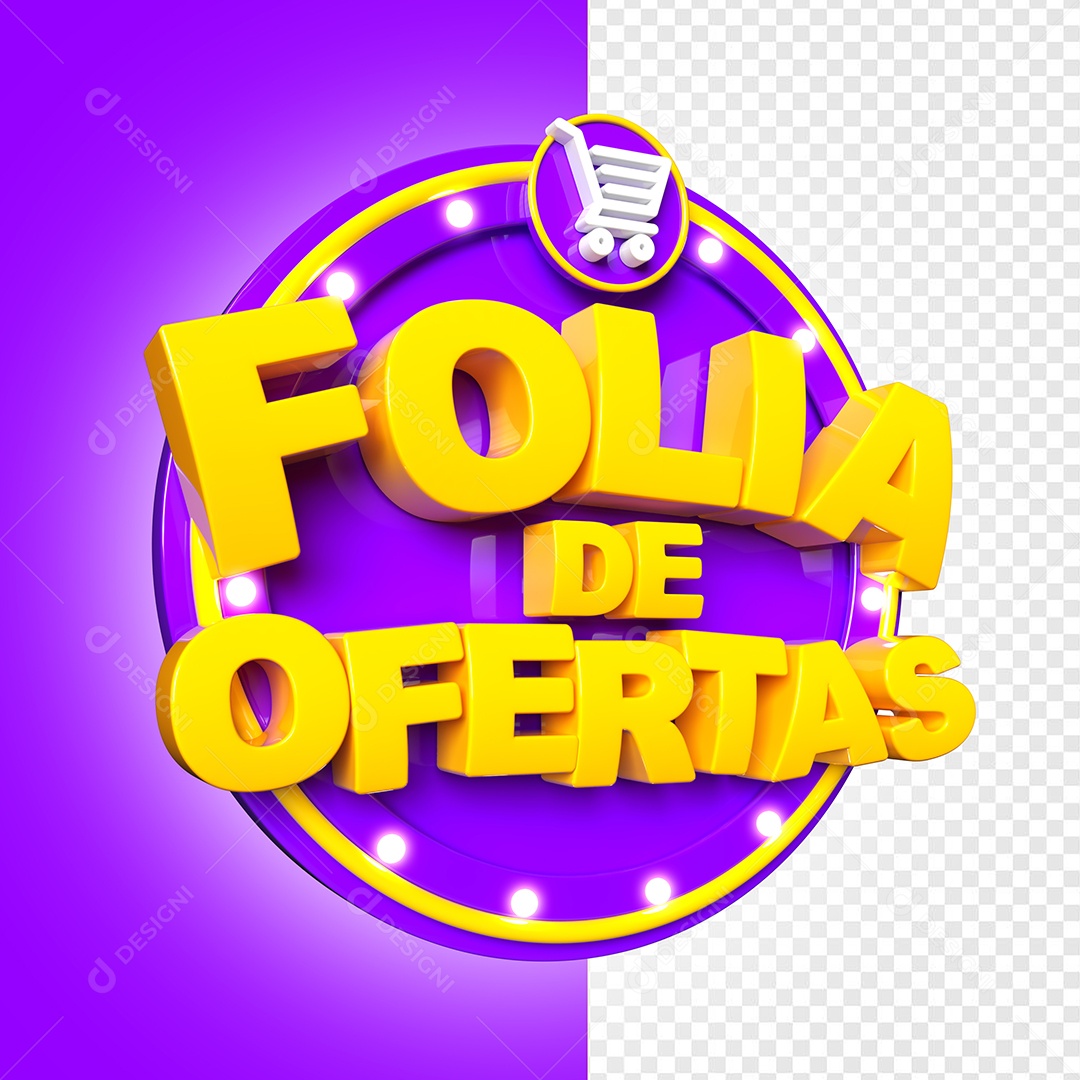 Selo 3D Folia de Ofertas Para Composição PSD
