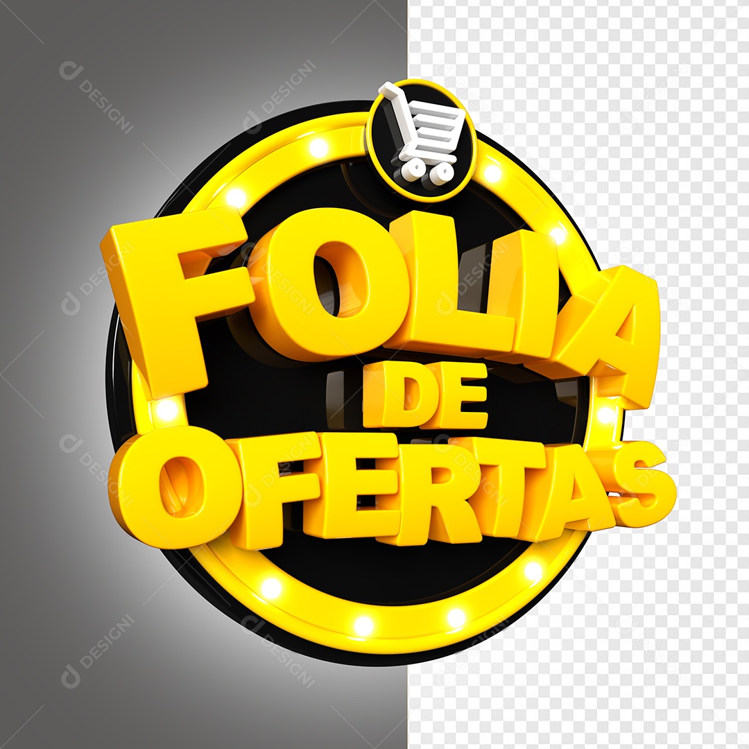 Selo 3D Folia de Ofertas Para Composição PSD