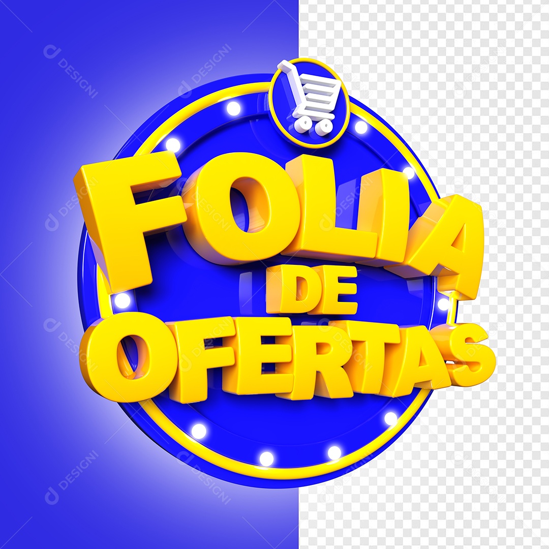 Selo 3D Folia de Ofertas Para Composição PSD