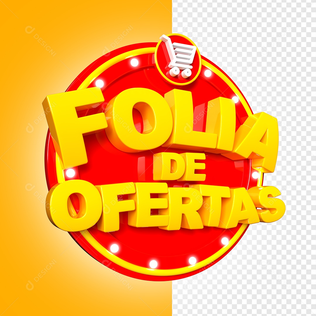 Selo 3D Folia de Ofertas Para Composição PSD
