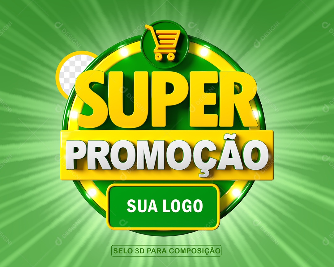 Selo 3D Super Promoção Para Composição PSD