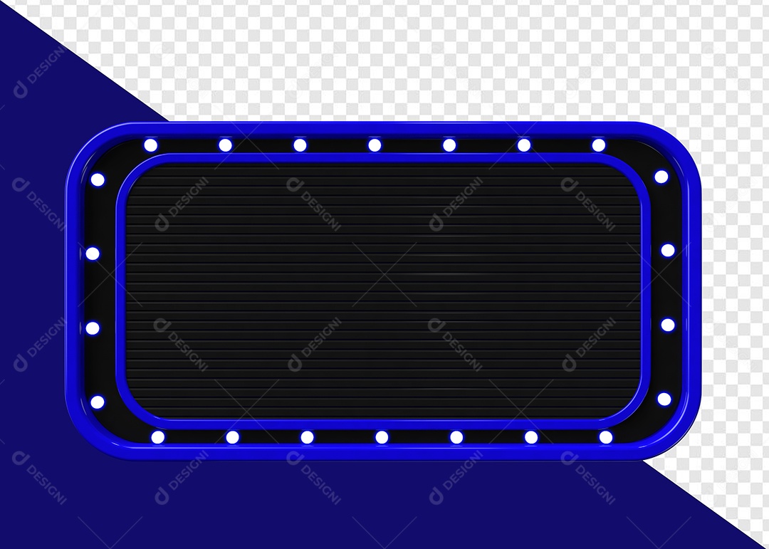 Elemento 3D Placa de Metal Retangular Para Composição PSD