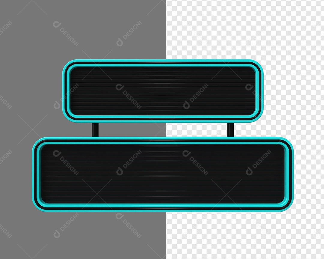 Elemento 3D Placas de Metal Retangular Para Composição PSD