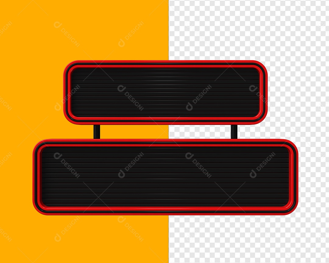 Elemento 3D Placas de Metal Retangular Para Composição PSD