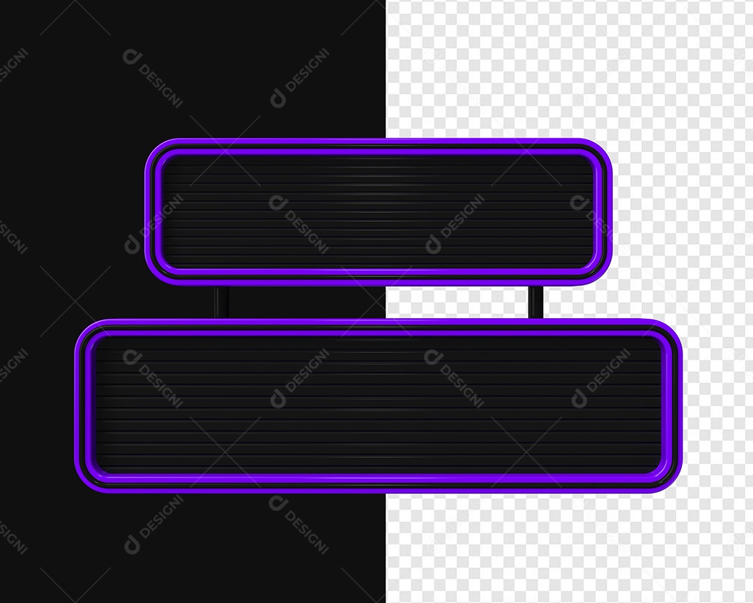 Elemento 3D Placas de Metal Retangular Para Composição PSD