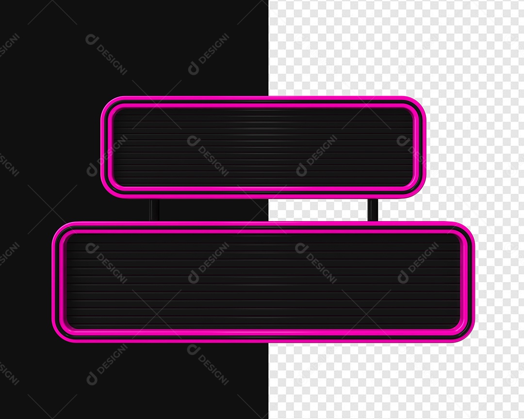 Elemento 3D Placas de Metal Retangular Para Composição PSD