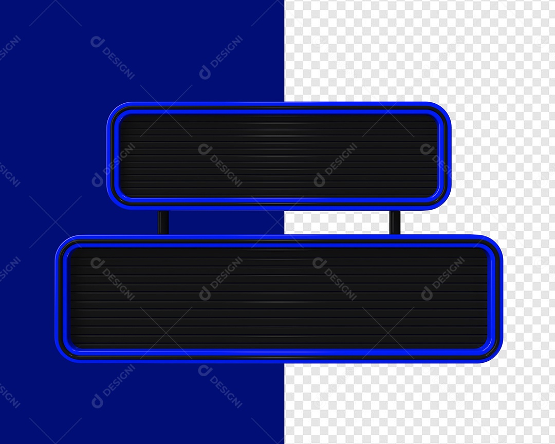 Elemento 3D Placas de Metal Retangular Para Composição PSD