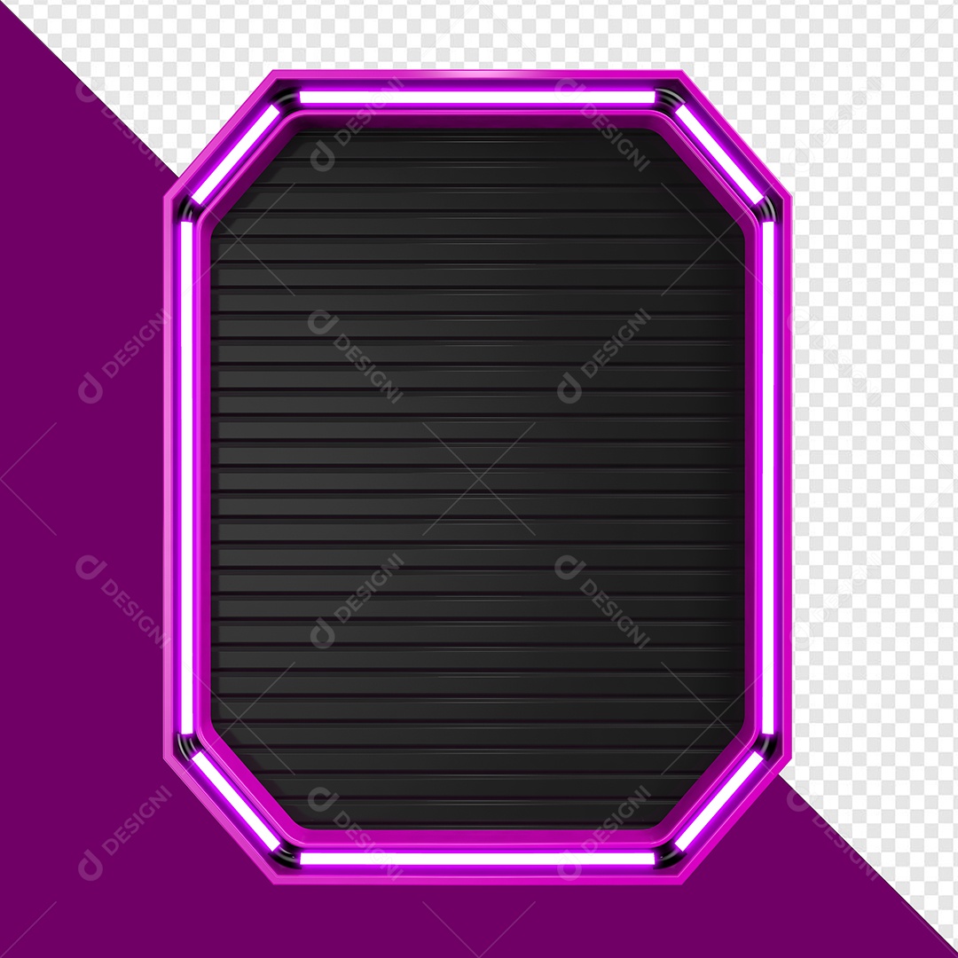 Elemento 3D Placa de Metálica Para Composição PSD