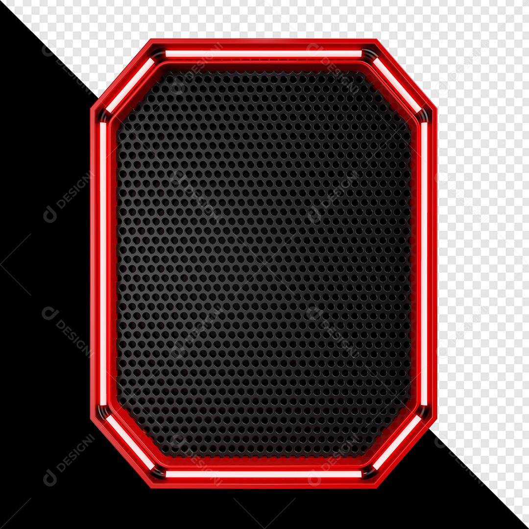 Elemento 3D Placa de Metálica Para Composição PSD