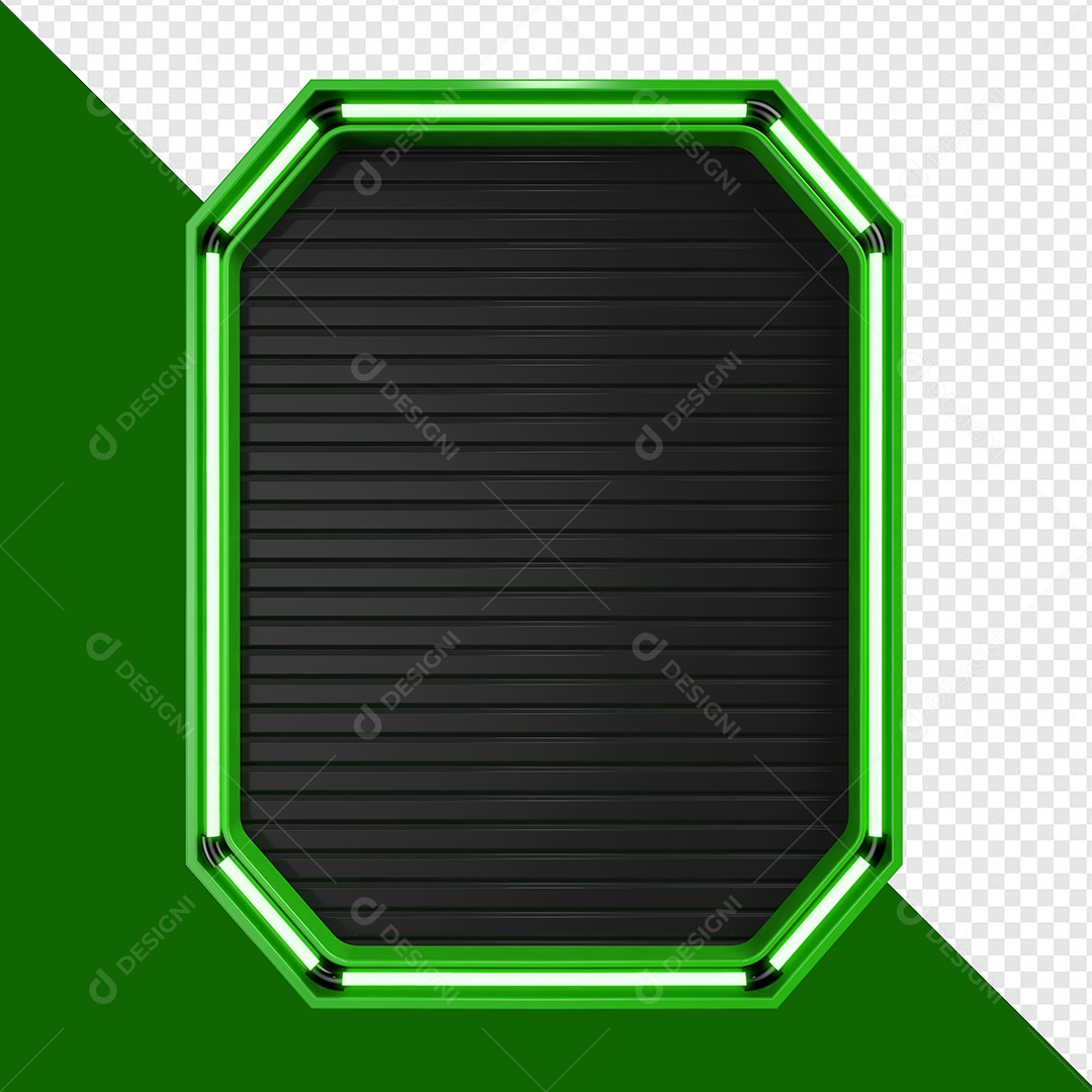 Elemento 3D Placa de Metálica Para Composição PSD