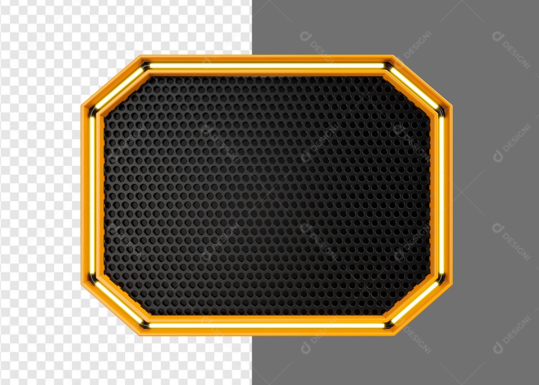 Elemento 3D Placa de Metal Retangular Para Composição PSD