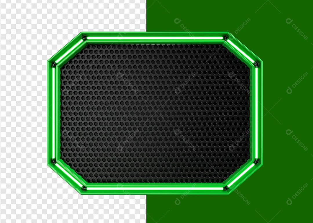 Elemento 3D Placa de Metal Retangular Para Composição PSD