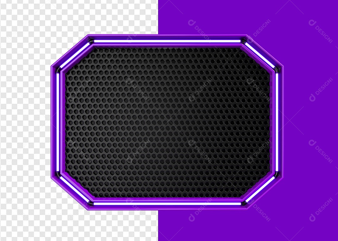 Elemento 3D Placa de Metal Retangular Para Composição PSD