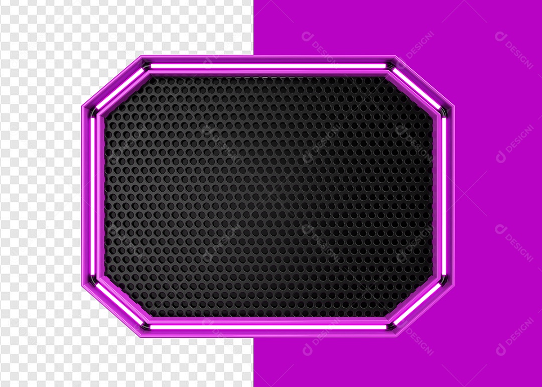 Elemento 3D Placa de Metal Retangular Para Composição PSD