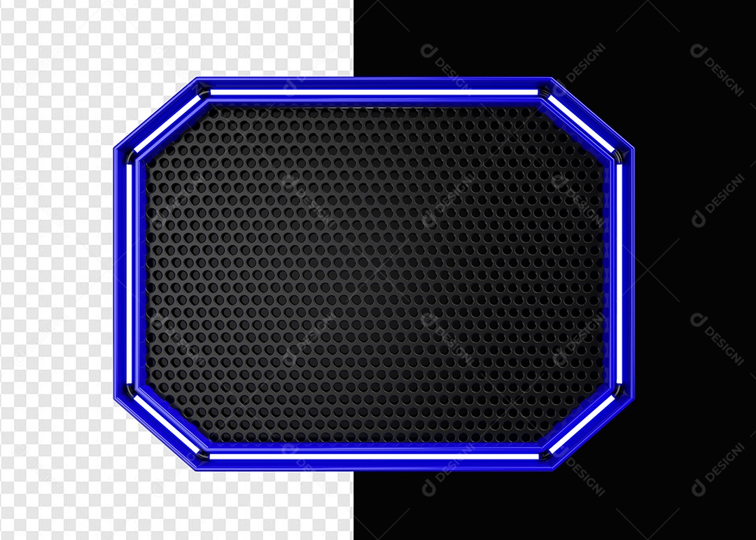 Elemento 3D Placa de Metal Retangular Para Composição PSD