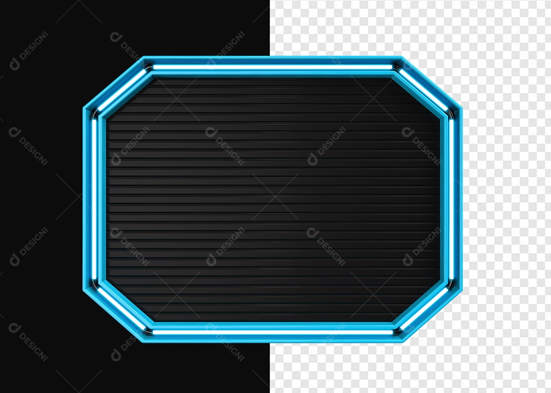 Elemento 3D Placa de Metal Retangular Para Composição PSD