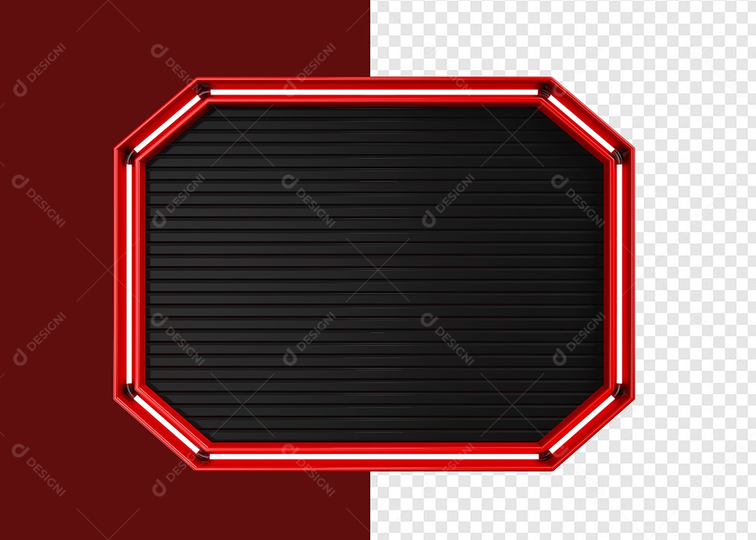 Elemento 3D Placa de Metal Retangular Para Composição PSD