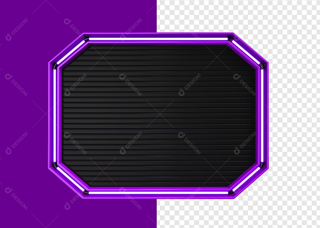 Elemento 3D Placa de Metal Retangular Para Composição PSD