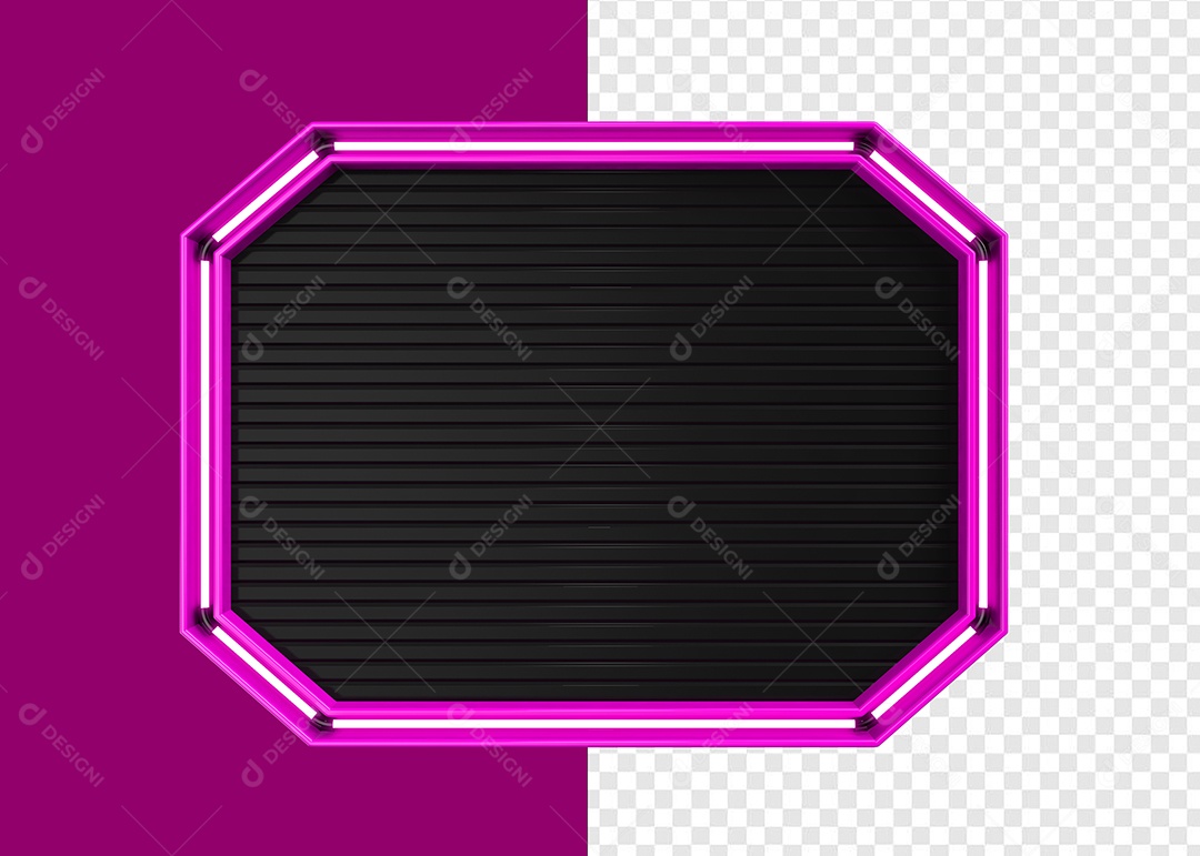 Elemento 3D Placa de Metal Retangular Para Composição PSD