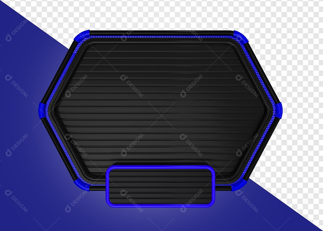 Elemento 3D Placa de Metal Retangular Para Composição PSD