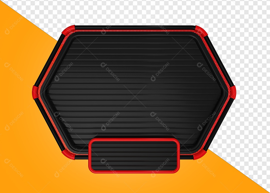 Elemento 3D Placa de Metal Retangular Para Composição PSD