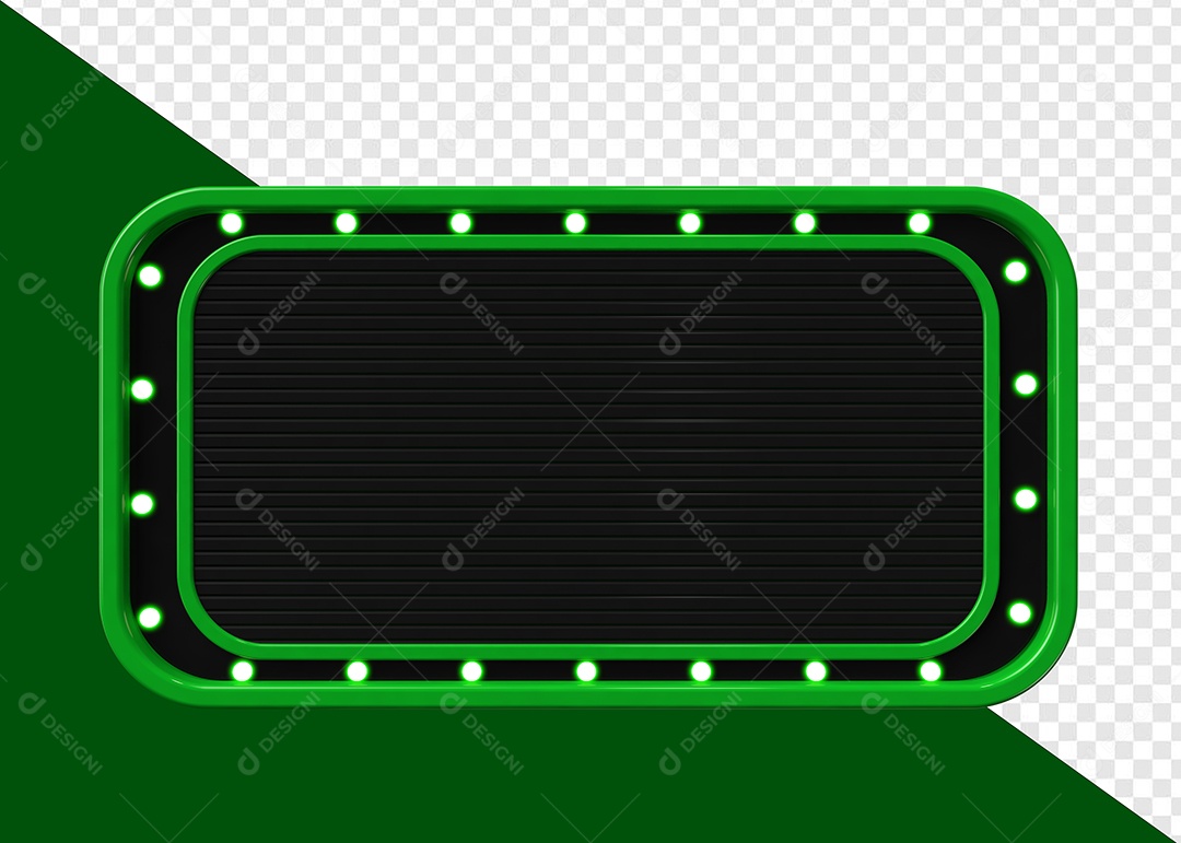 Elemento 3D Placa de Metal Retangular Para Composição PSD