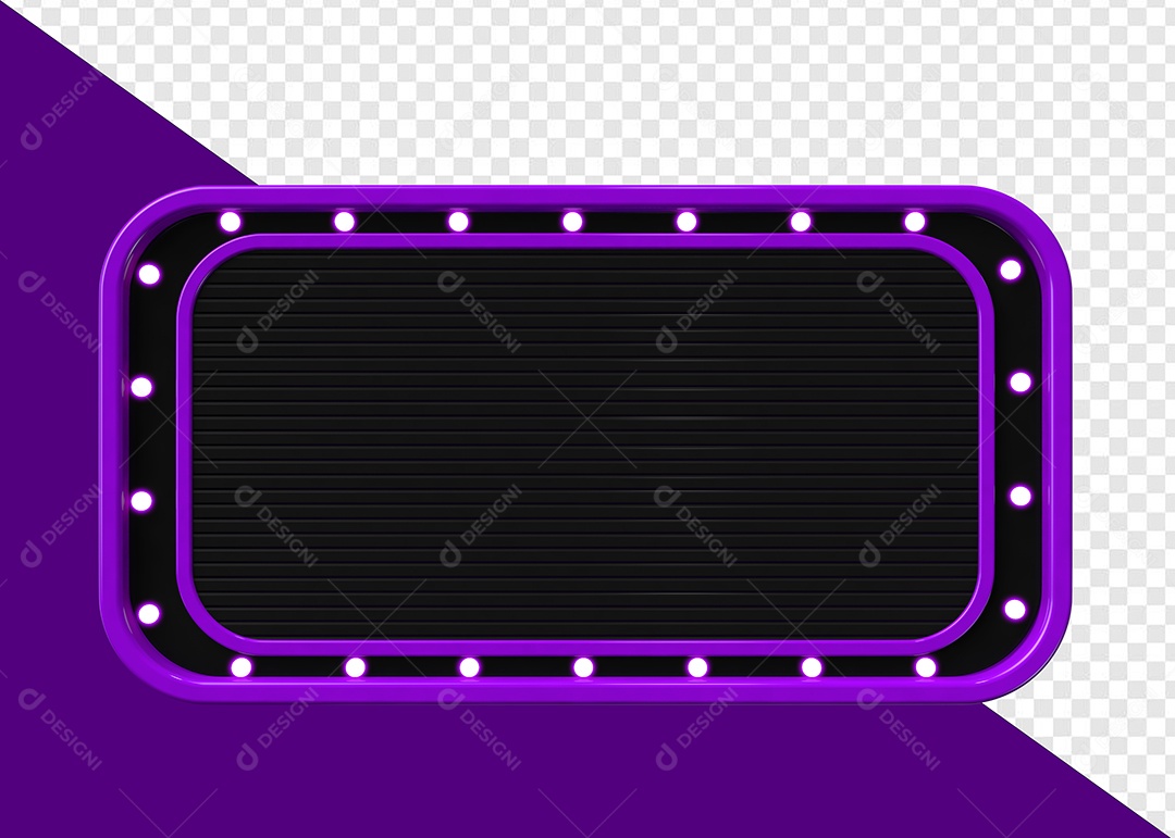 Elemento 3D Placa de Metal Retangular Para Composição PSD