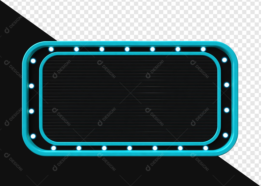 Elemento 3D Placa de Metal Retangular Para Composição PSD