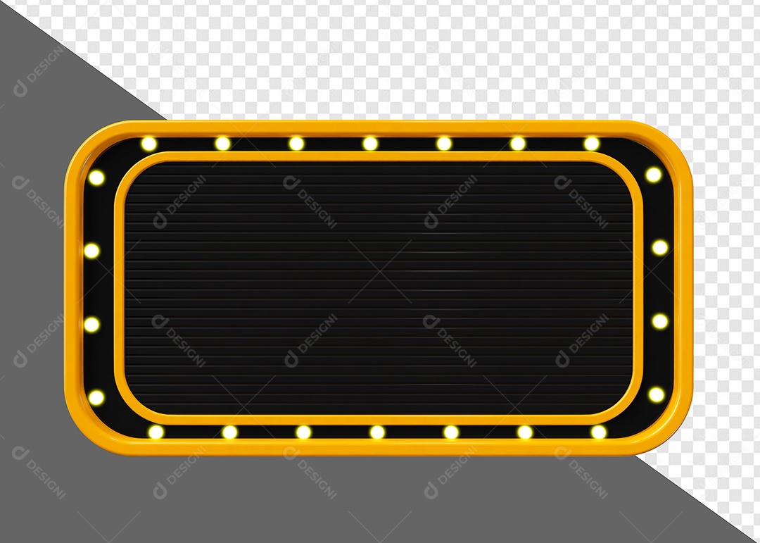 Elemento 3D Placa de Metal Retangular Para Composição PSD