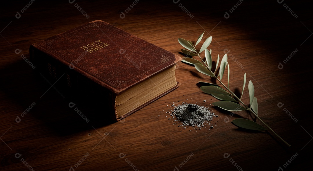 Bíblia sagrada sobre uma mesa de madeira