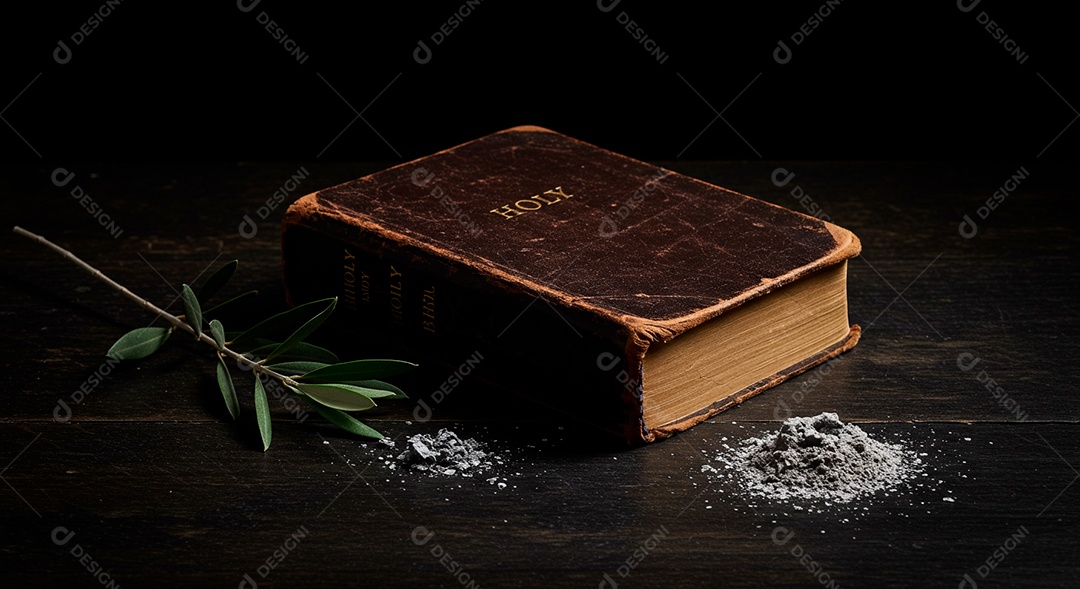 Bíblia sagrada sobre uma mesa de madeira